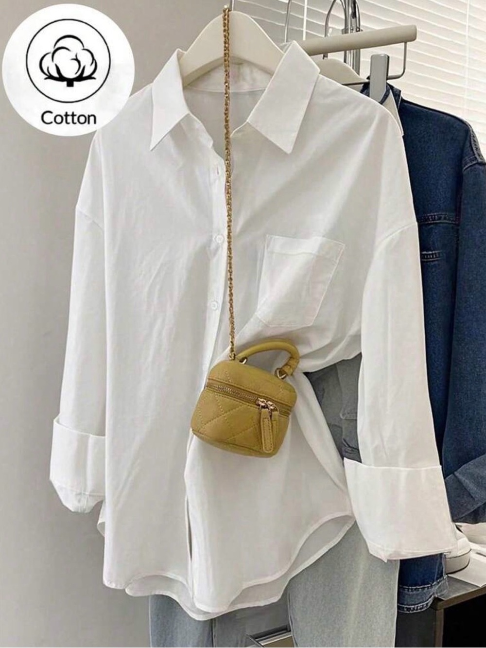 Classic White Cotton Button-Up Shirt - Women's